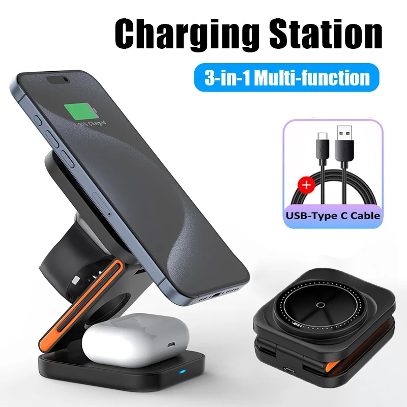 Magnetic Wireless Charger Station for iPhone and Apple Watch