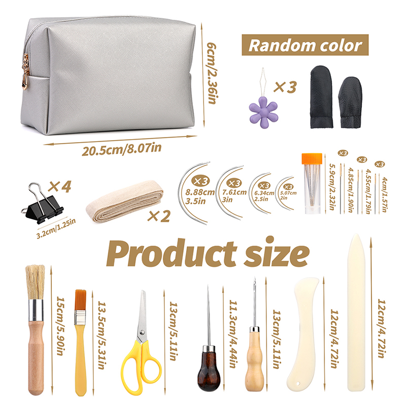 DIY Crafts Bookbinding Tools Kit with Paper Awl, Curved Needles, Wax Thread & Ruler