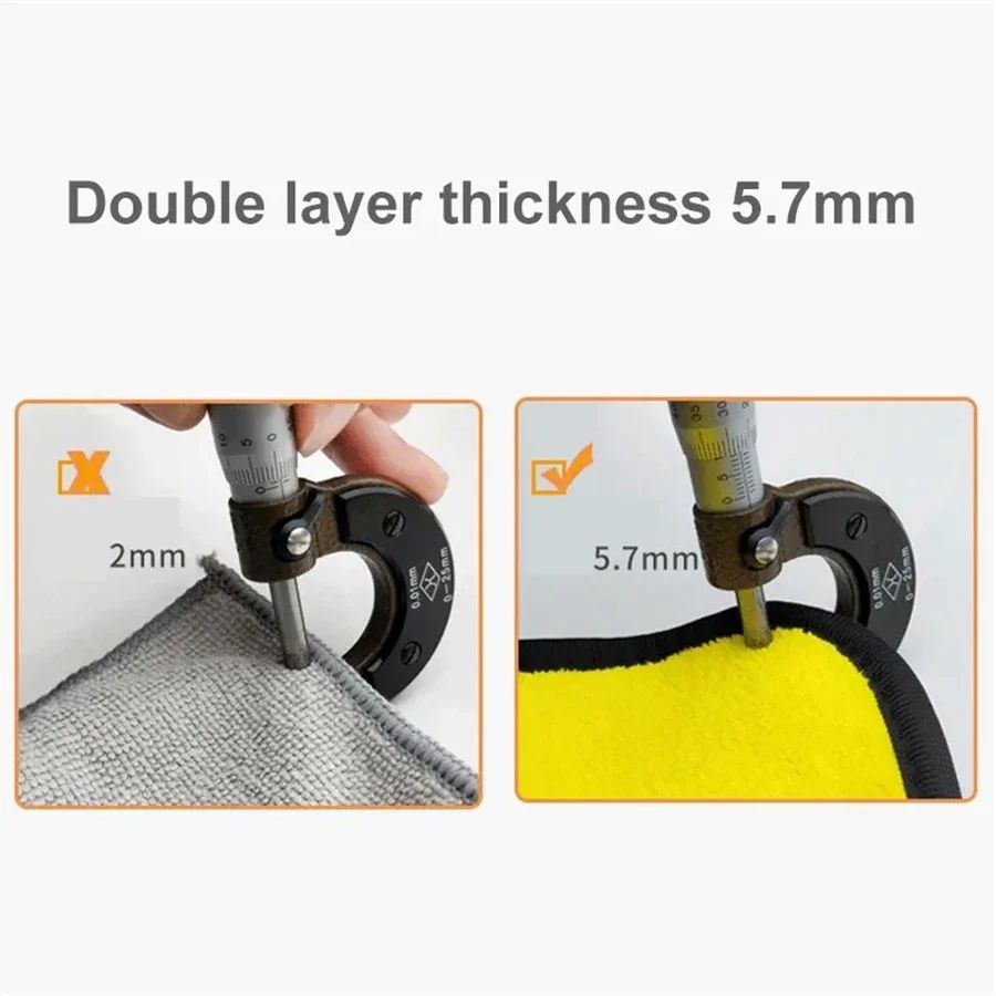 Premium Thick Microfiber Car Cleaning Towels – Ultra Soft Scratch Free Double Layer Drying Cloths, 1/2/6pcs per Pack