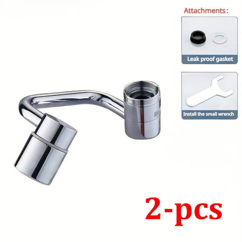 Swivel Kitchen Faucet Extender Stainless Steel, Universal Splashproof Dual Mode Sink Attachment with Adapter