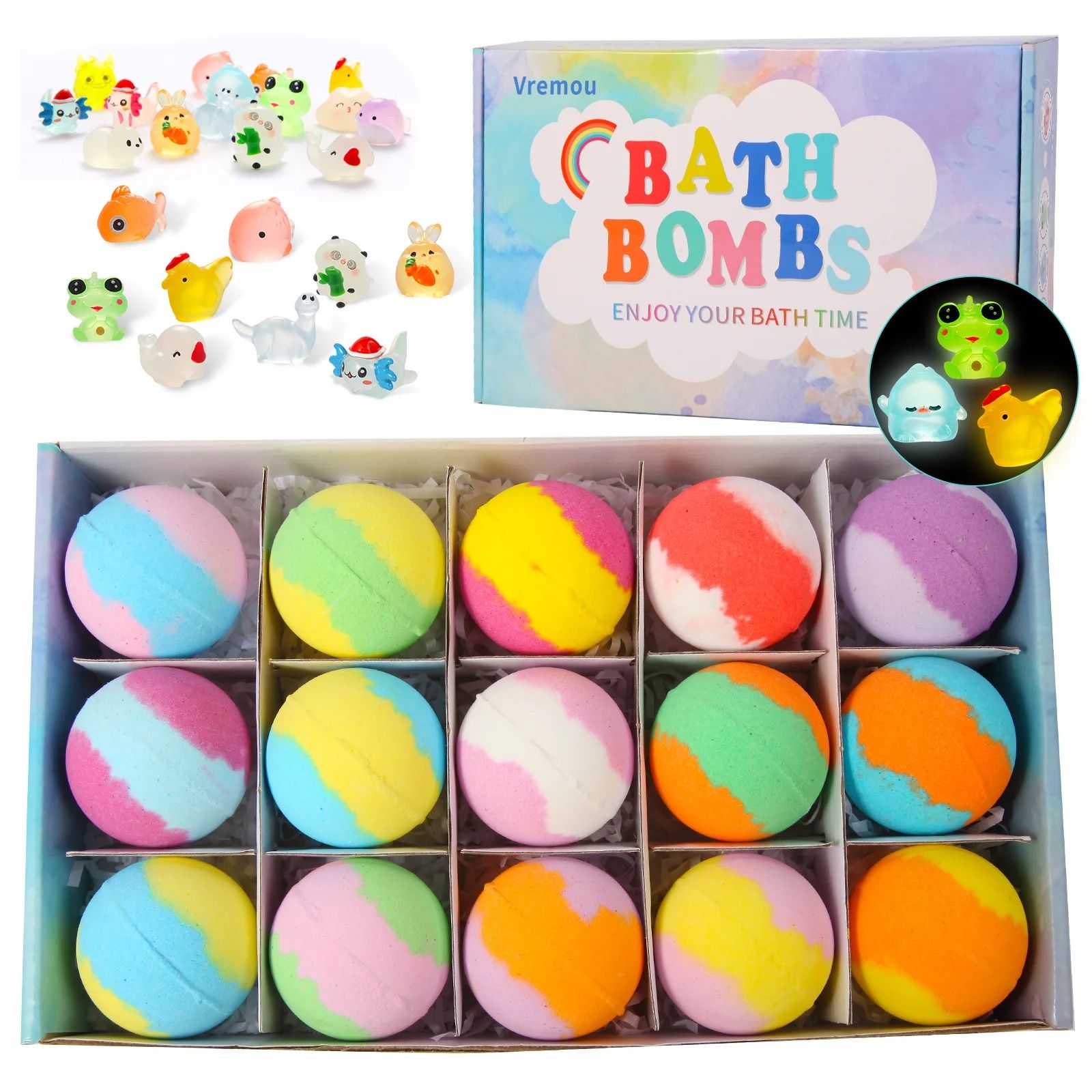 MagicFizz Kids Bath Bombs with Surprise Inside 24 Pack Natural Gift Set
