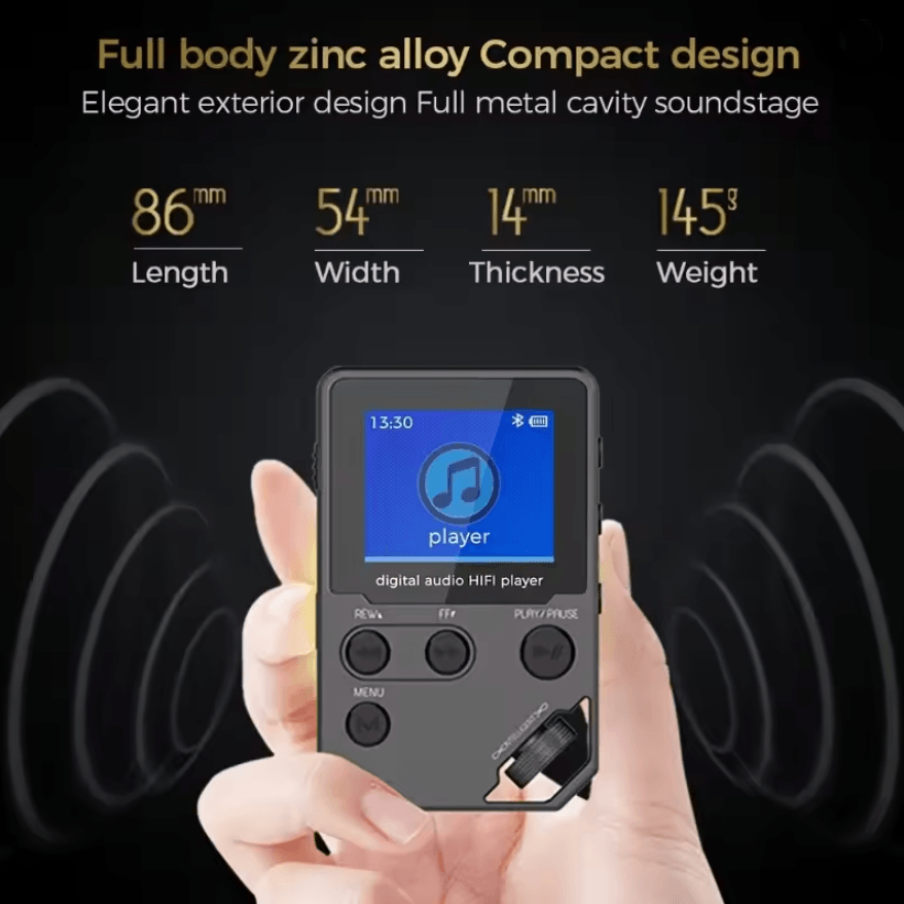 C5 8GB Lossless Bluetooth MP3 Player with FM Radio and Voice Recorder