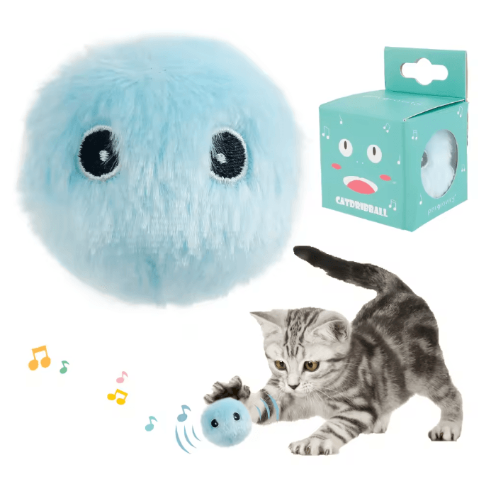 Interactive Cat Toy Balls Smart Plush Chirping Pet Play Set