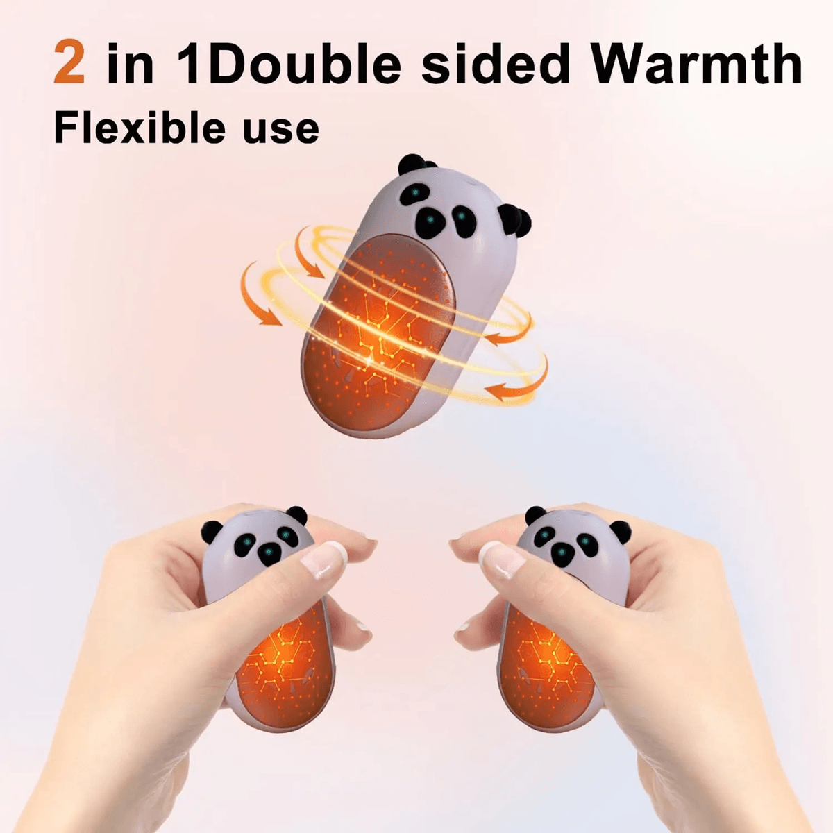 Rechargeable Hand Warmers 2 Pack with Long Lasting Heat 6000mAh