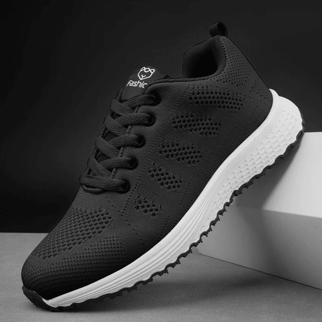 Everyday Breathable Knit Lace-Up Walking Sneakers