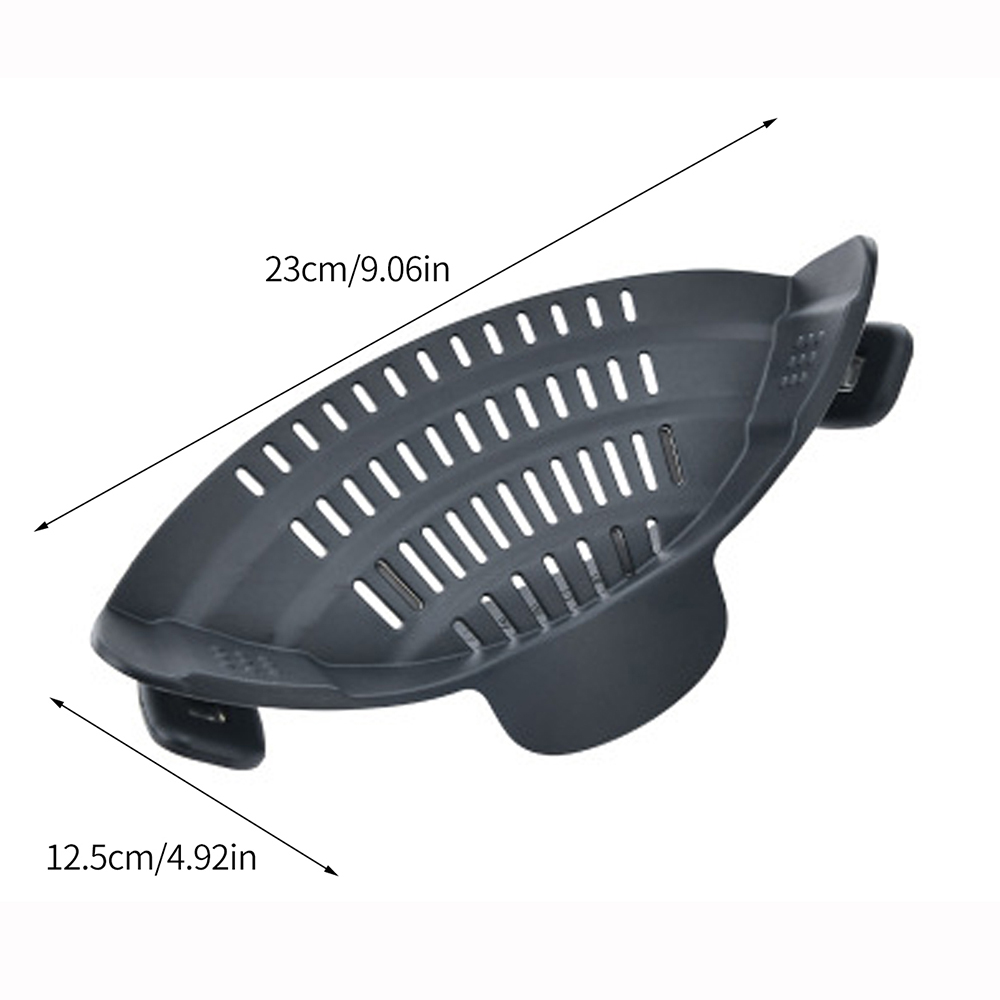 Pasta Noodle Strainer Colander, Silicone Kitchen Strainer Clip On, Pots and Pans Drain Rack