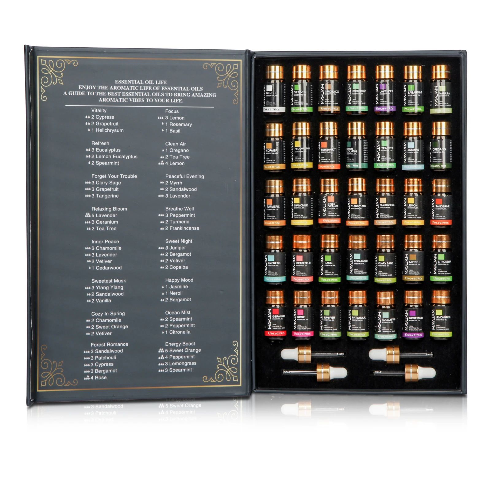 MAYJAM 35pcs Essential Oil Set – Premium Aromatherapy Oils Gift Box for Diffuser, Candle Making & DIY