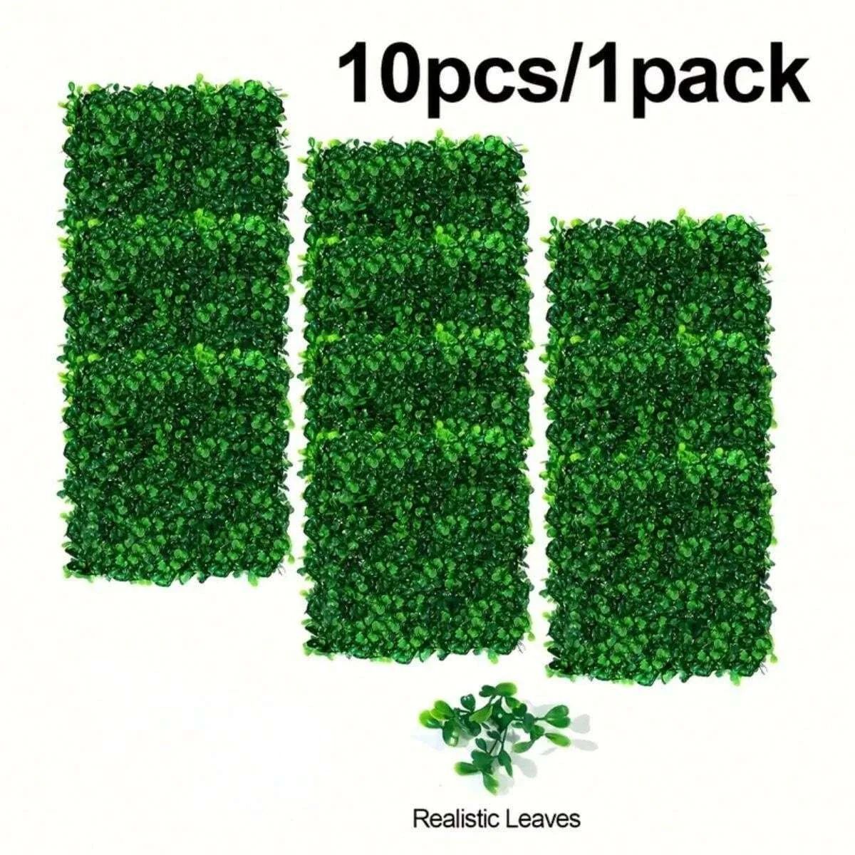 LushScape Artificial Boxwood Panels Grass Wall Backdrop Set (10-Pack)