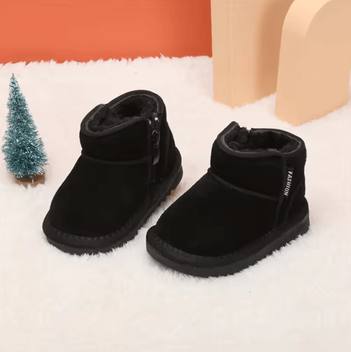 CozyZip Baby Snow Boots – Warm Plush Infant Winter Boots with Soft Sole & Side Zipper