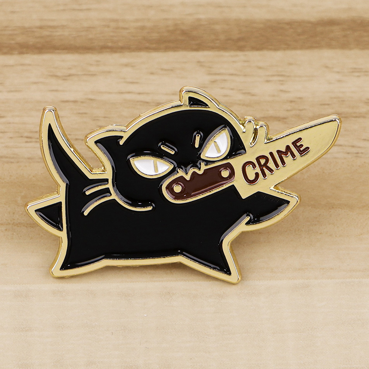 Funny Black Cat Enamel Pin, Cute Animal Lapel Badge for Backpack, Jacket, or Cosplay