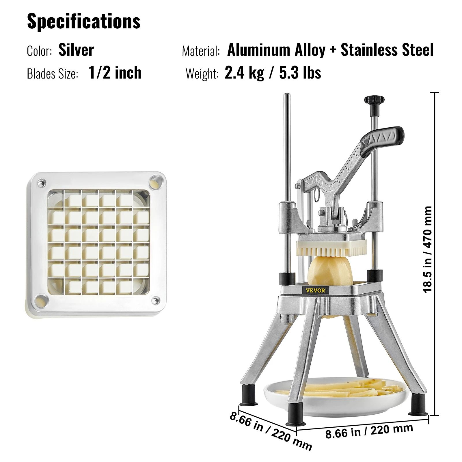 Commercial Stainless Steel Vegetable and Fruit Dicer Cutter