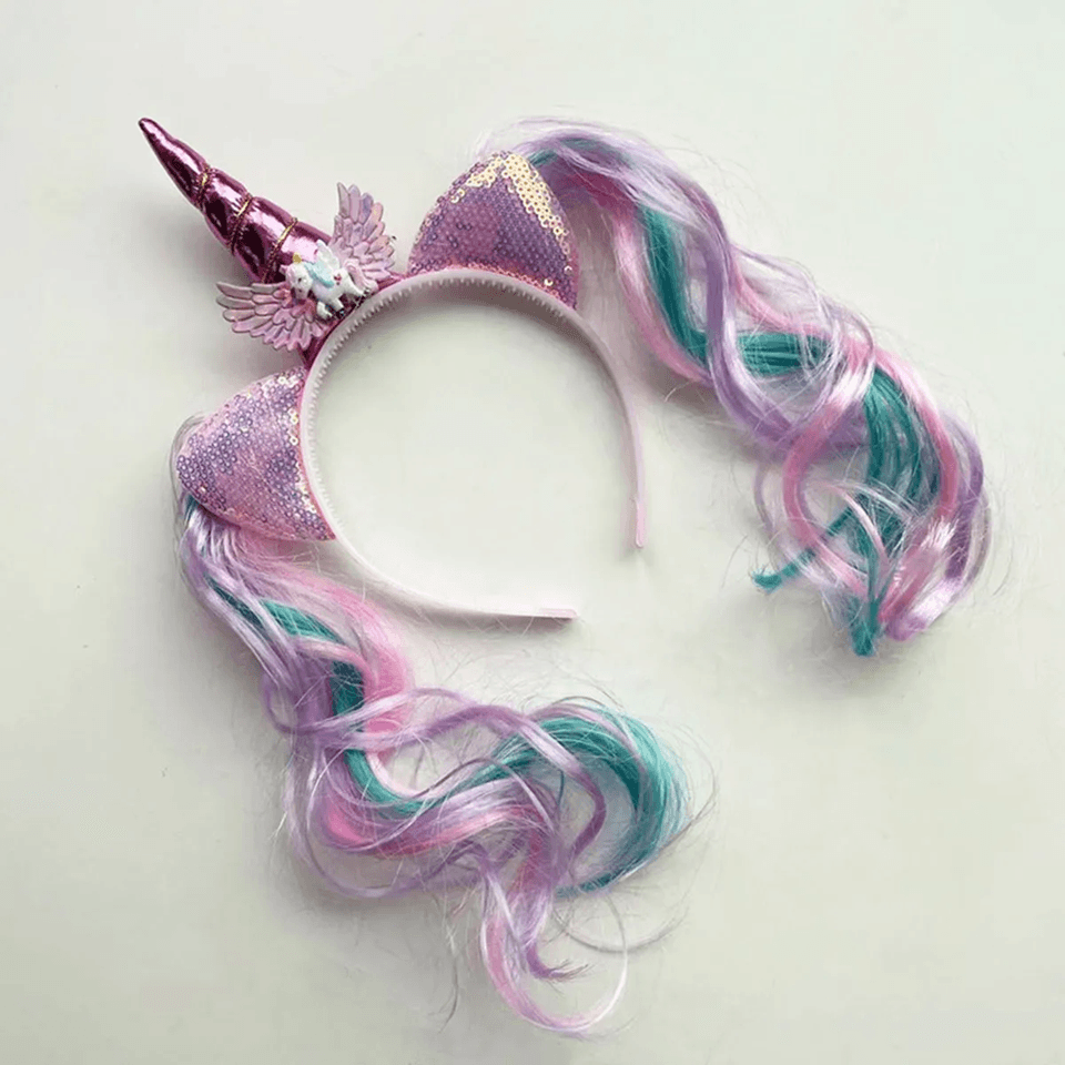 Unicorn Birthday Headband for Girls – Colorful Hair Accessory for Parties & Baby Showers
