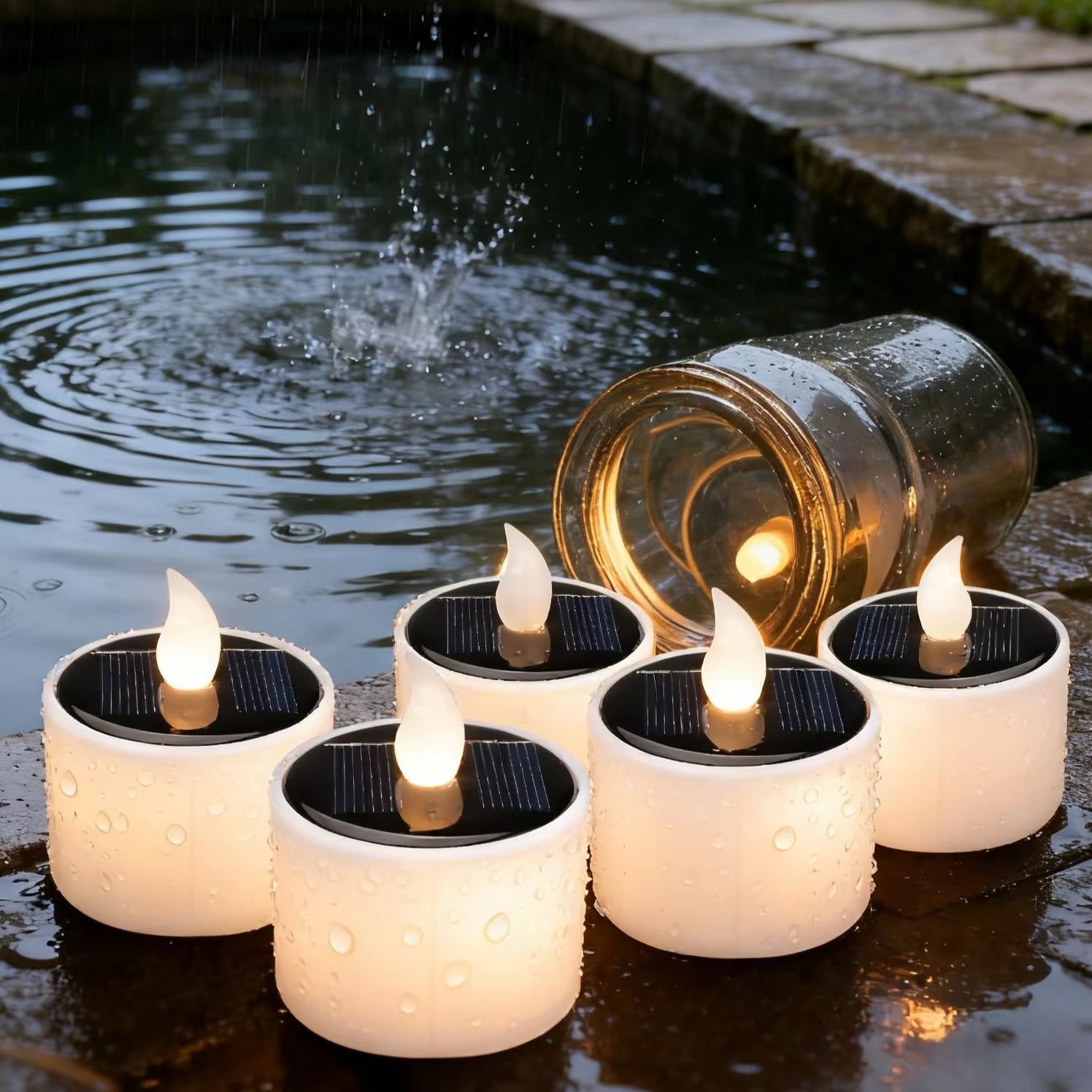 6-Pack Solar LED Tea Light Candles Waterproof Outdoor Decor for Garden Camping Lanterns