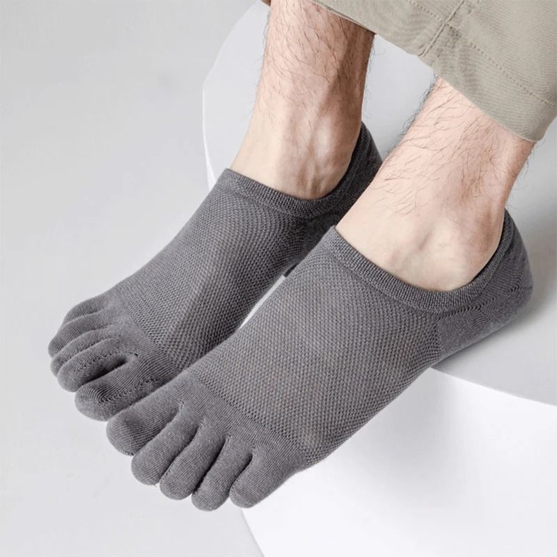 3 Pairs Mens Breathable Toe Socks Casual Finger Boat Socks