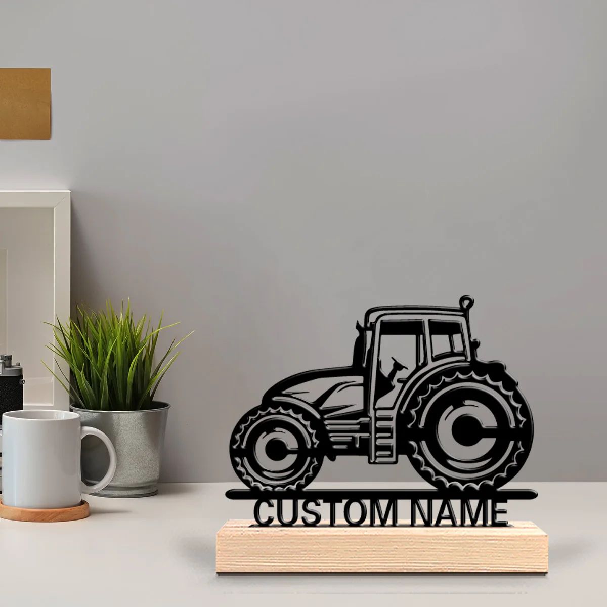 Personalized Custom SUV Metal Art Tabletop Decor with Wooden Base