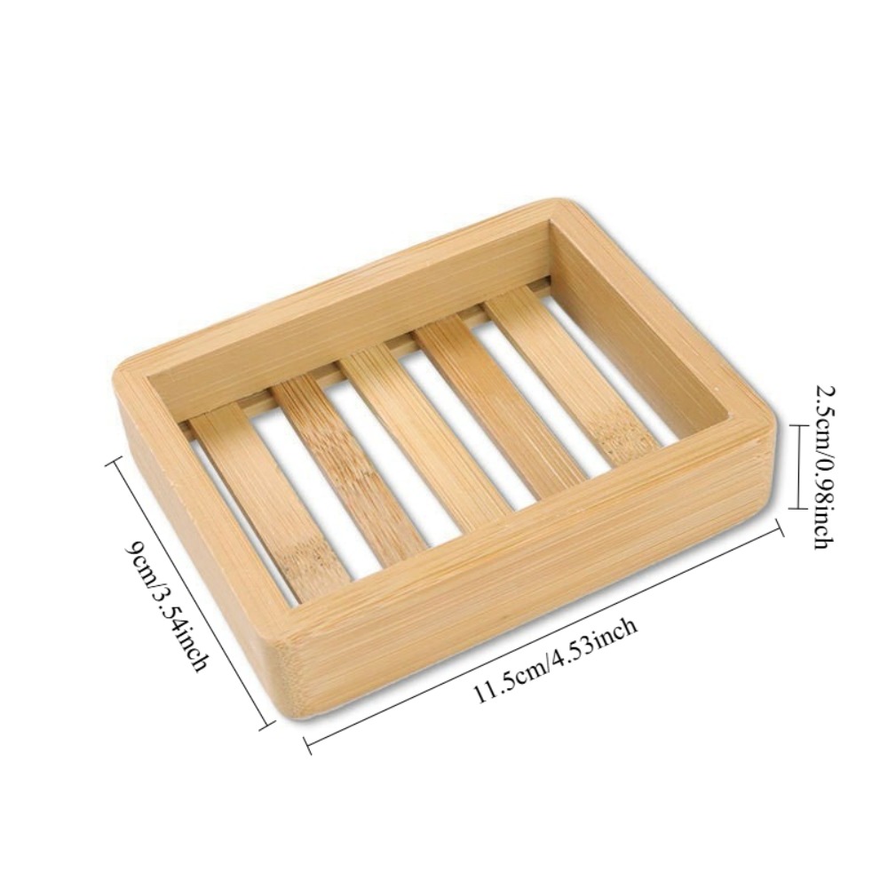 Natural Bamboo Soap Dish – Multi-functional Wooden Soap Holder for Sink, Shower & Bathroom