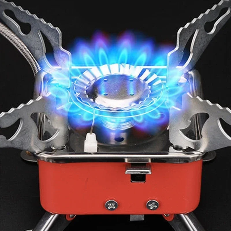 Portable Camping Stove Windproof Foldable Gas Tank Burner for Hiking, BBQ, and Outdoor Cooking
