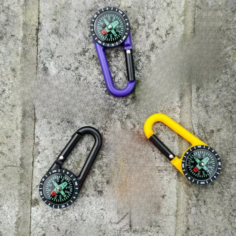 Portable Mini Compass Keychain for Hiking and Outdoor Survival Navigation