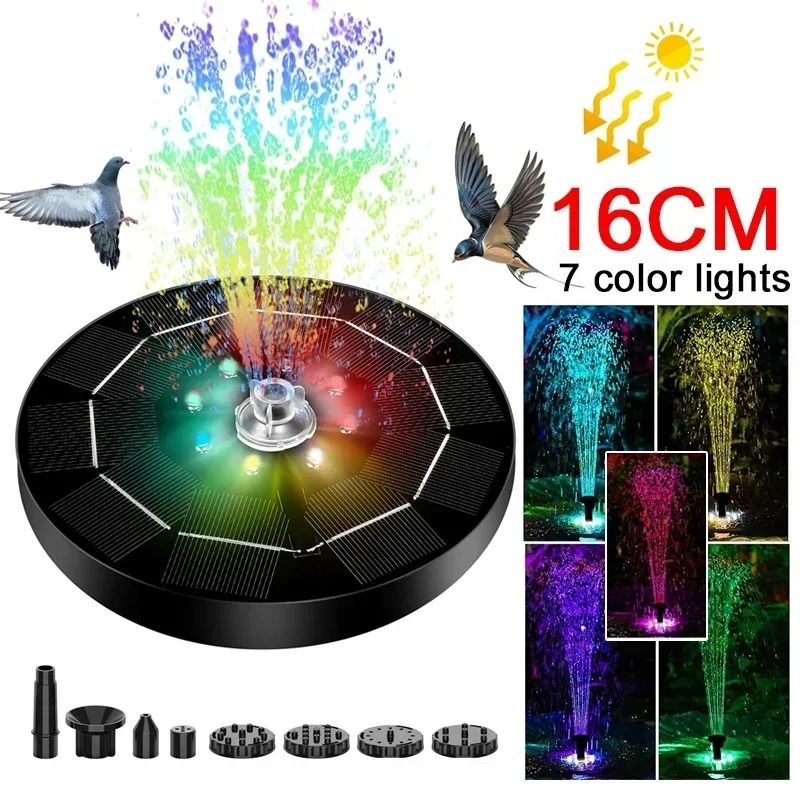 Solar LED Fountain Light with Color Changing Water Spray