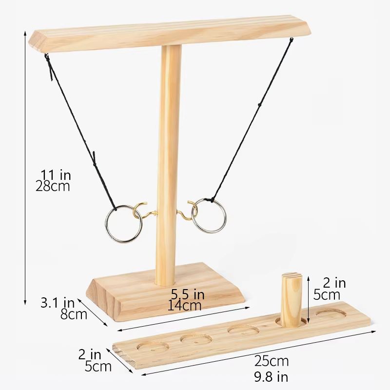 Handmade hook and ring game. Wooden Ring Toss Party Game for Patio & Home