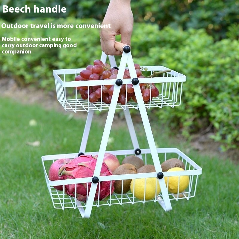 Multifunctional Fruit Basket, New Portable Iron Kitchen Storage Rack, Multi-layer Snack Storage Shelf