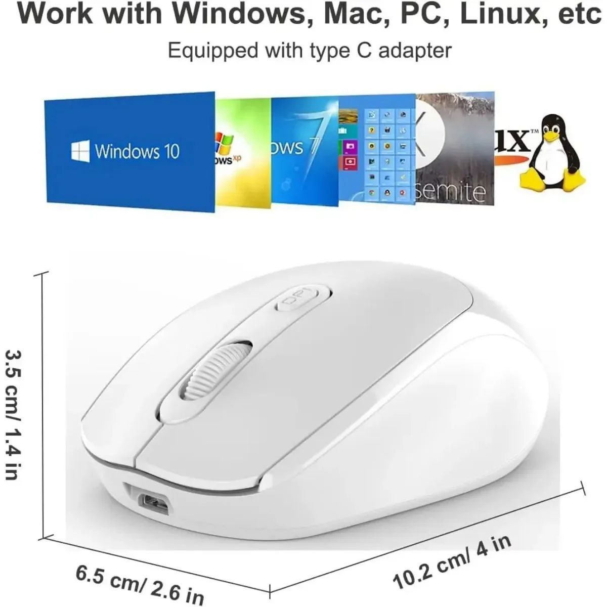 ComfortFlow Dual Mode Ergonomic Wireless Mouse with Bluetooth & 2.4GHz USB Receiver for Laptop & PC