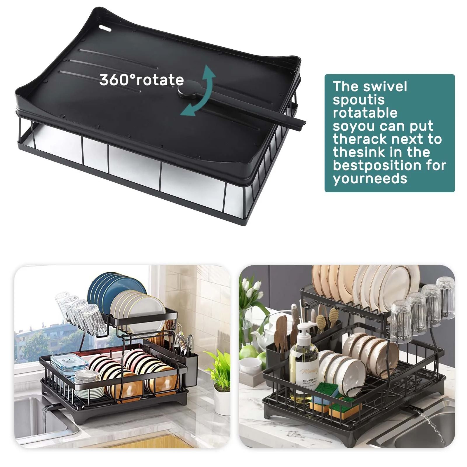 Large 2-Tier Kitchen Dish Drying Rack
