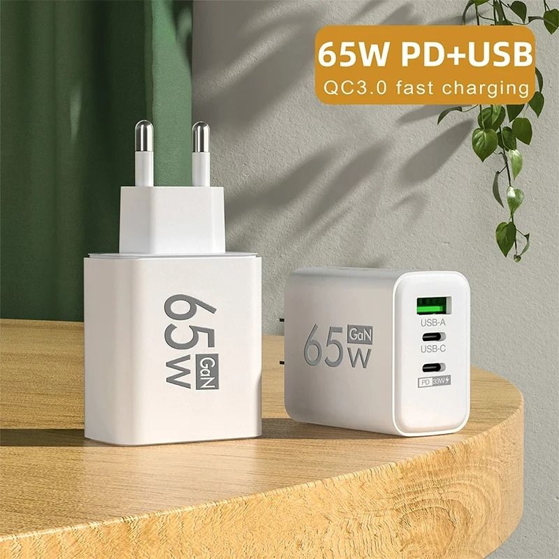 Compact 65W Fast Charging USB C Wall Charger with Smart Power Delivery