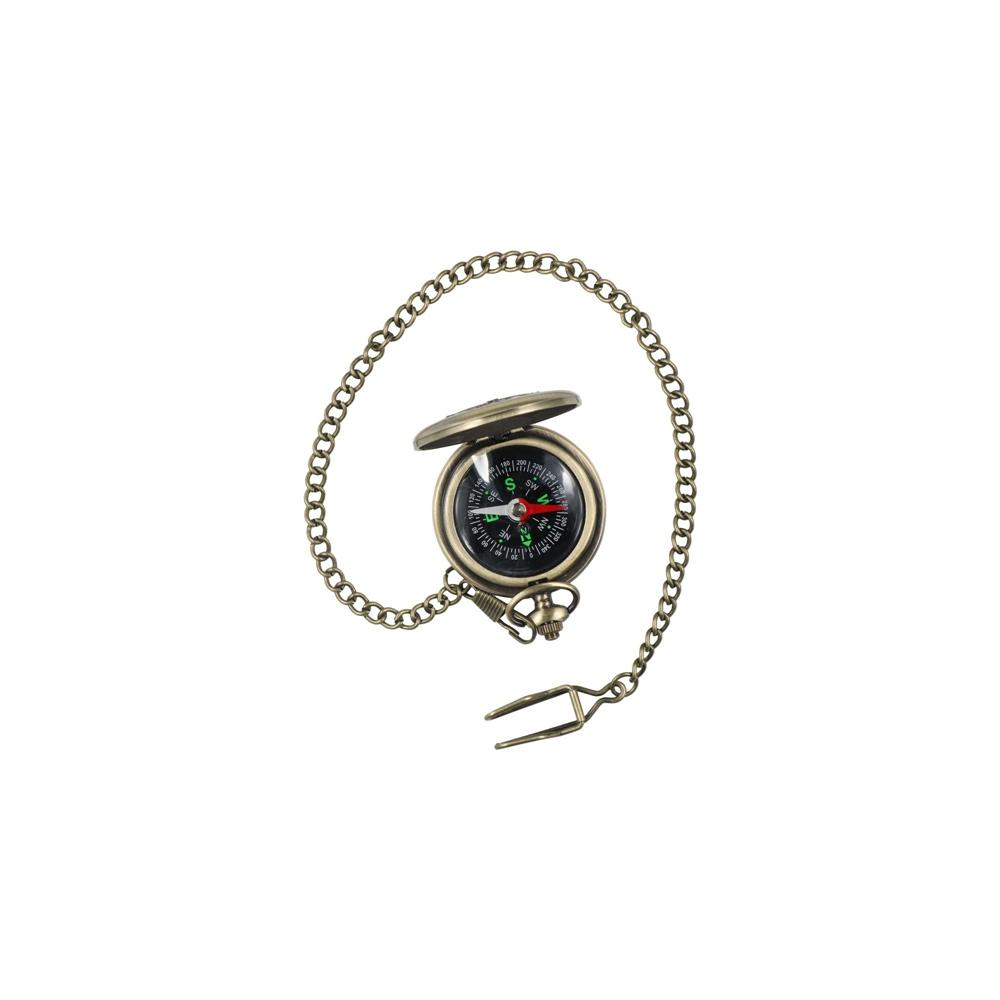 Vintage Bronze Pocket Watch Compass for Hiking and Outdoor Navigation