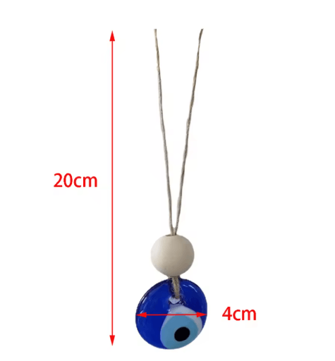 Turkish Evil Eye Wall Hanging – Blue Glass Protection Charm Home Decor