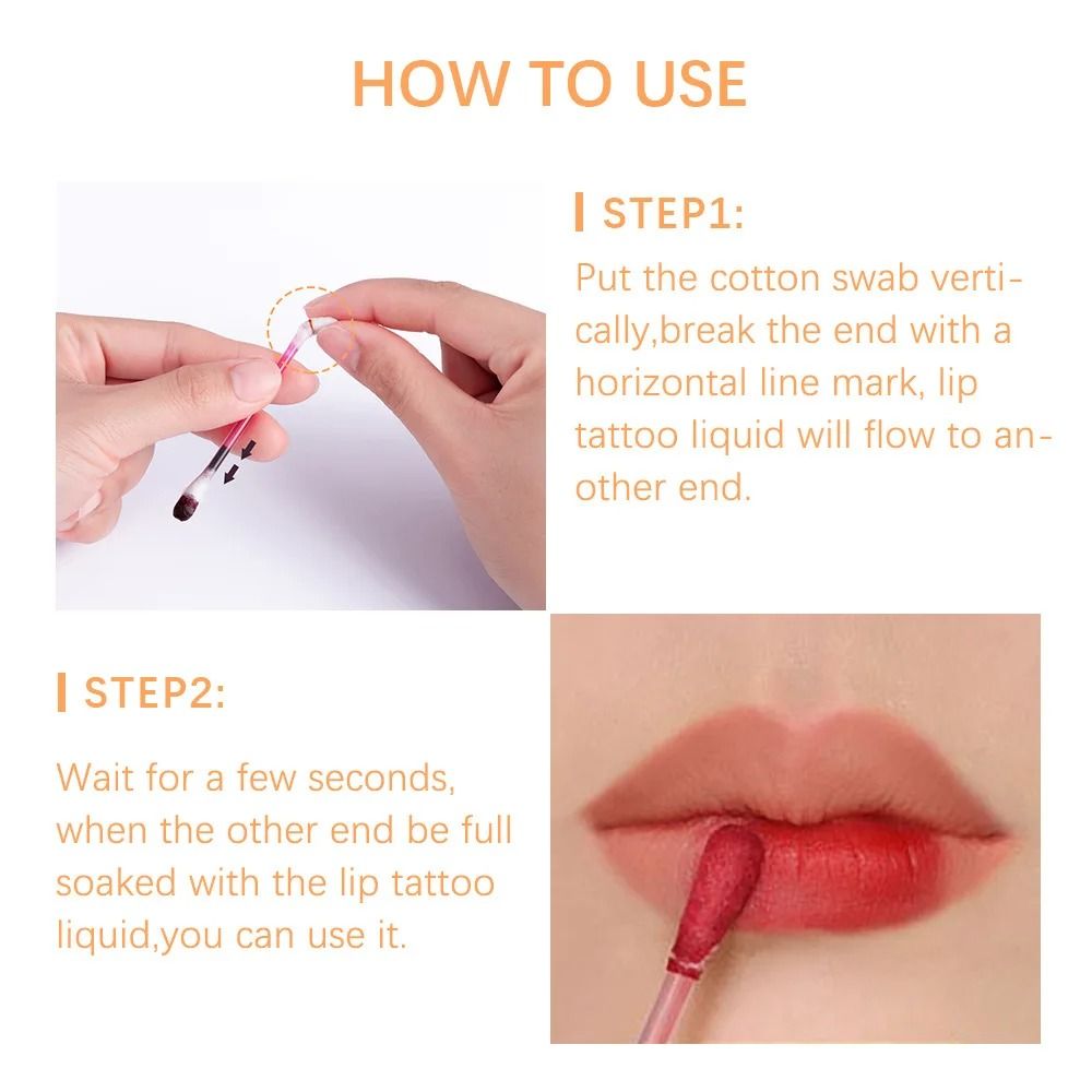 20 pcs Long Lasting Waterproof Lip Stain Cotton Swab Set