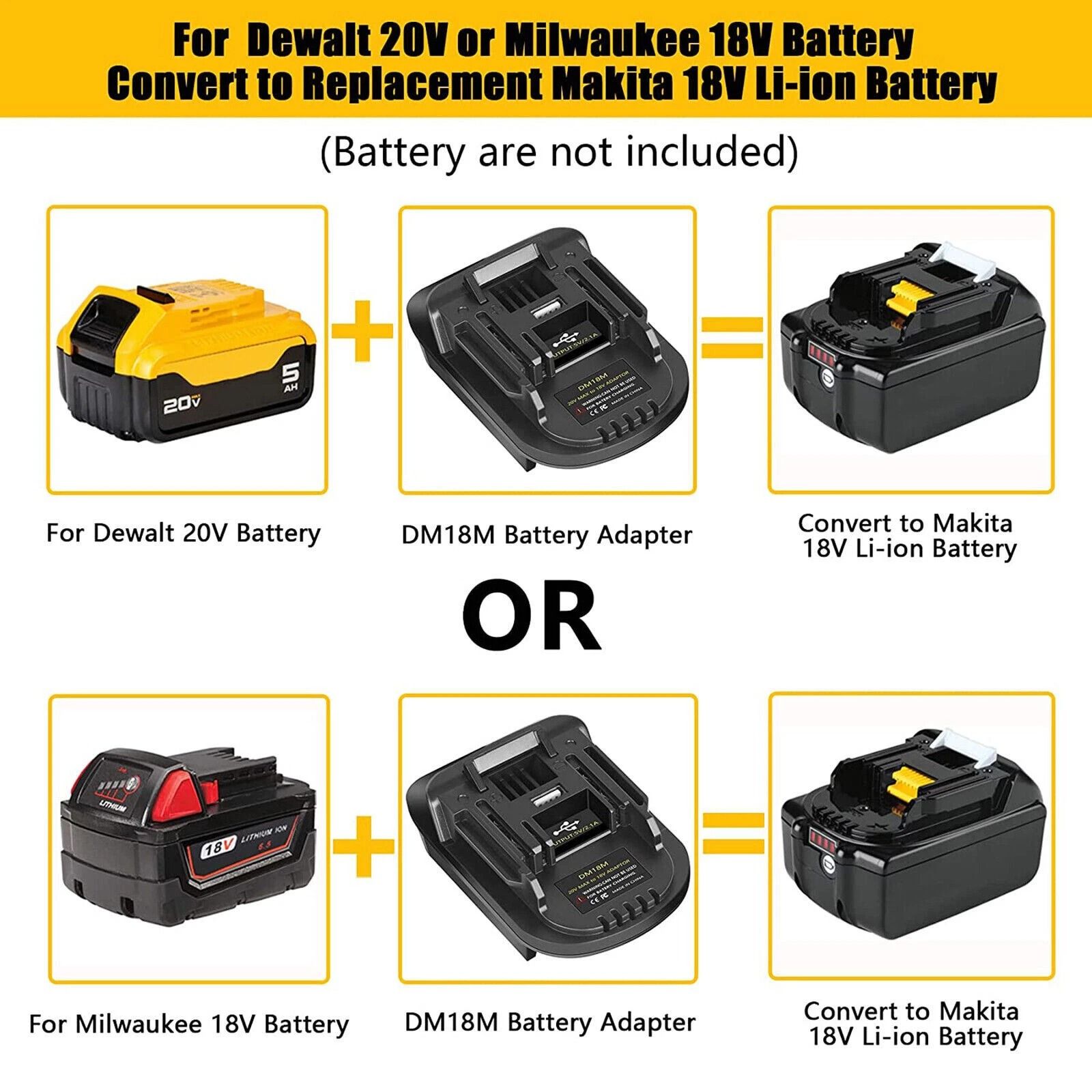 USB Battery Adapter to Tool Converter High Efficiency & Compatibility