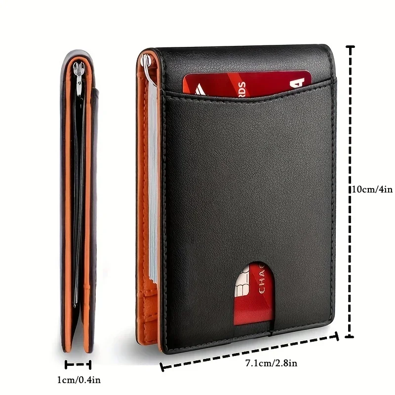 Slim Smart Wallet for Men, RFID Blocking Bifold Leather Wallet with Card Holder & Money Clip