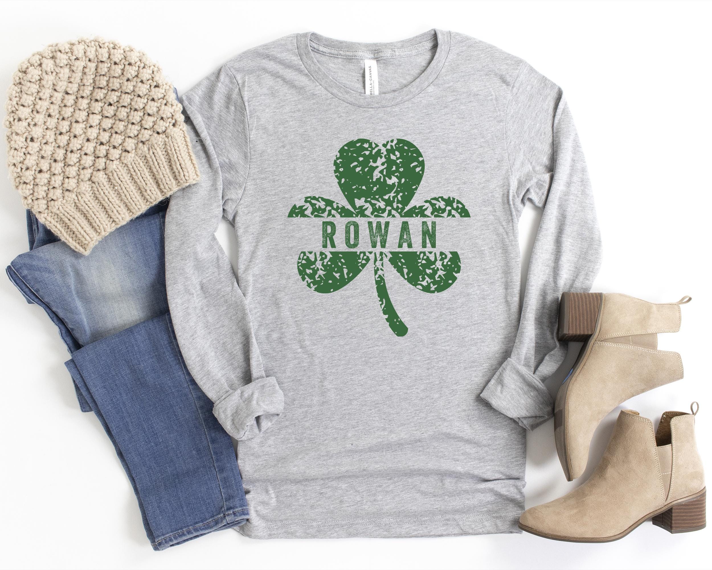 Custom St. Patricks Day Shirt | Personalized Shamrock Lucky Irish Name Tee for Family & Kids