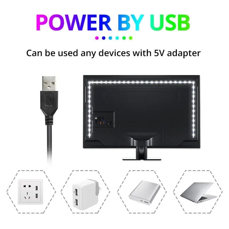 USB RGB LED Strip Light 3 Meter Bluetooth Music Control Backlight