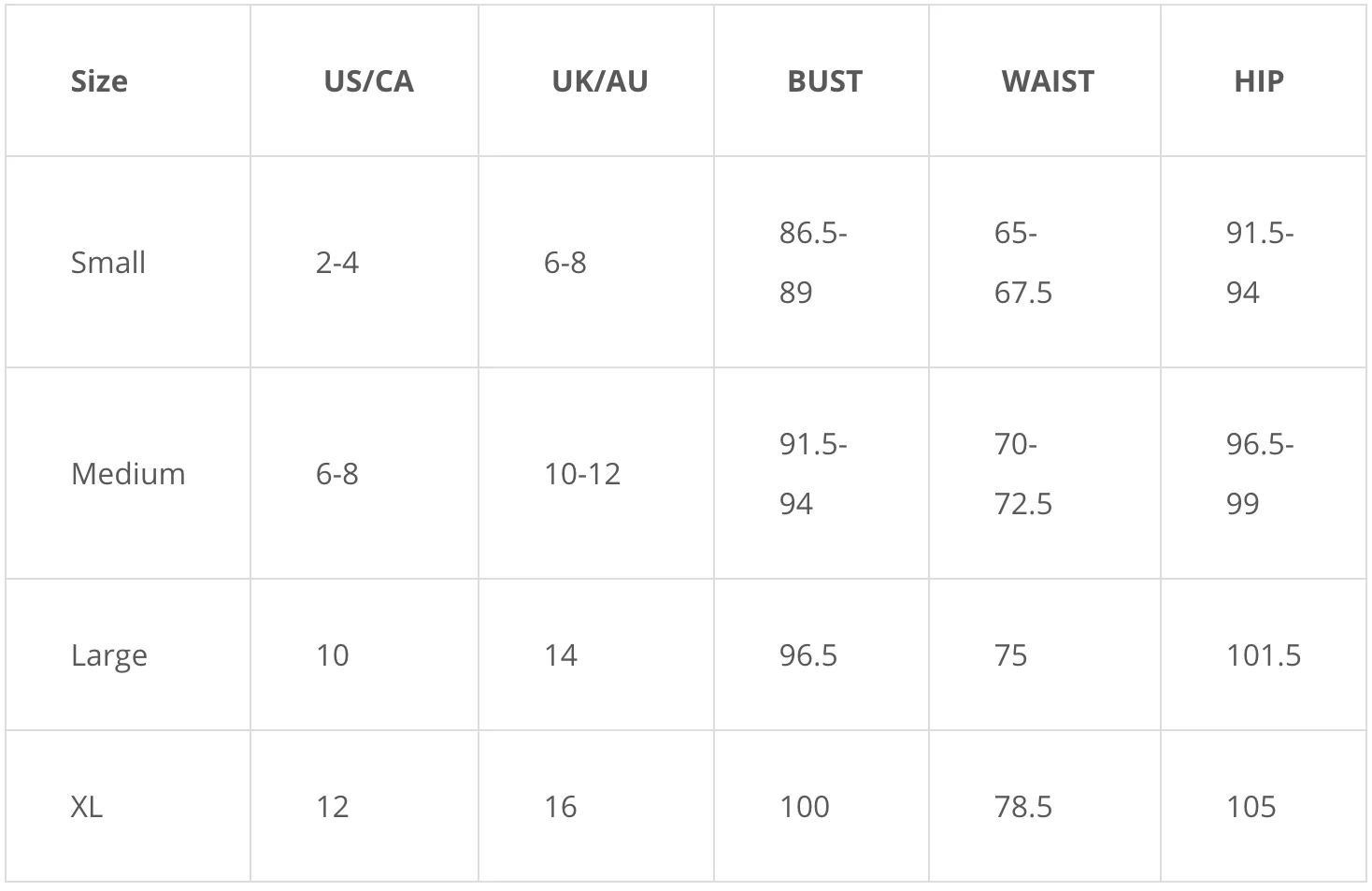 Size Chart
