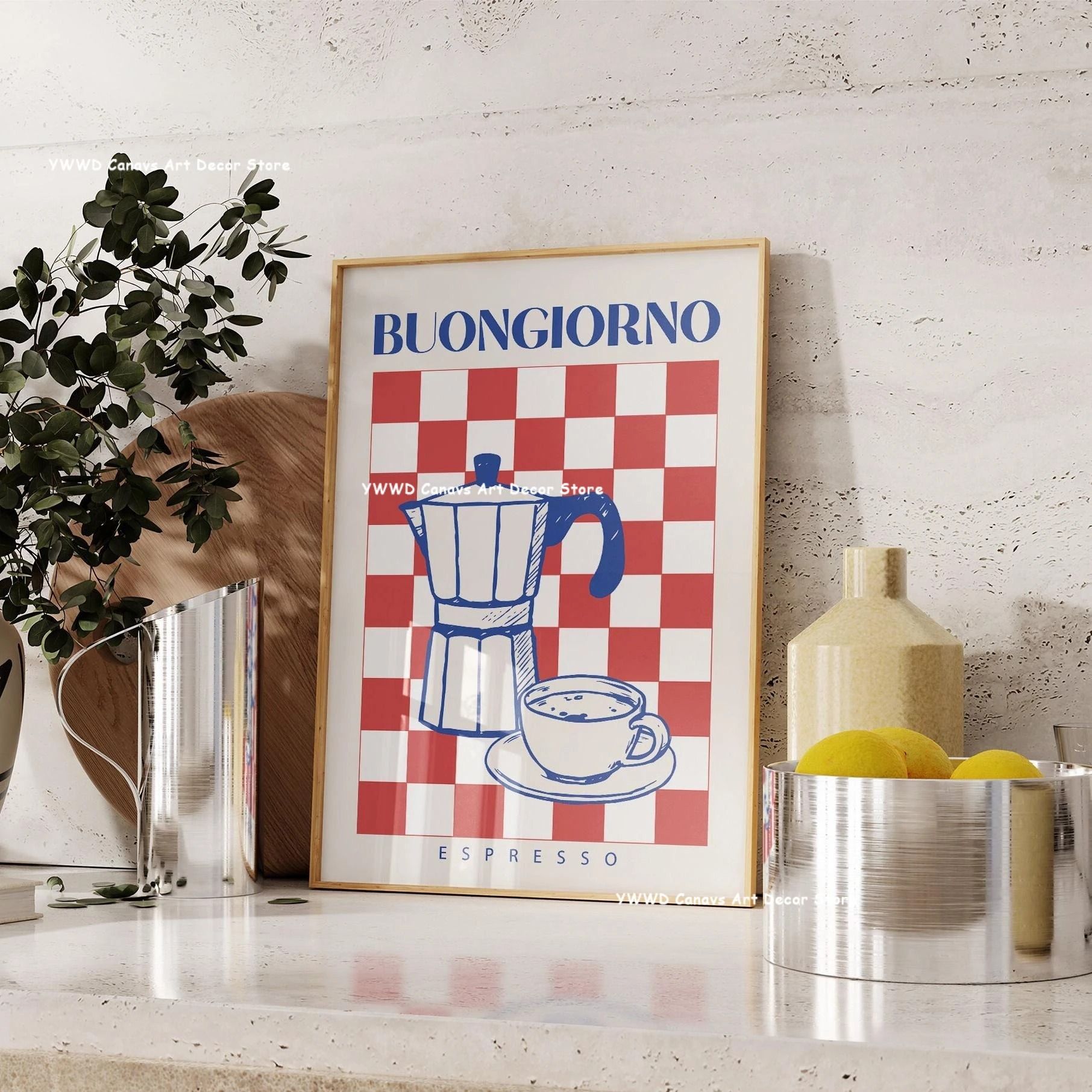 Bon Appetit Coffee Canvas Wall Art Modern Kitchen Poster Espresso Decor Print