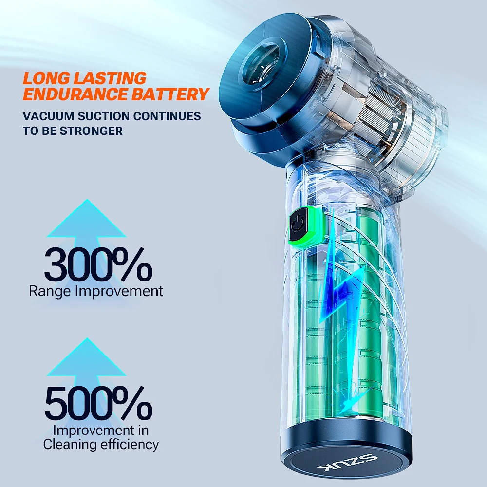 Portable Handheld Car Vacuum Cleaner Mini, Foldable, Wireless, Strong Suction for Powerful Cleaning