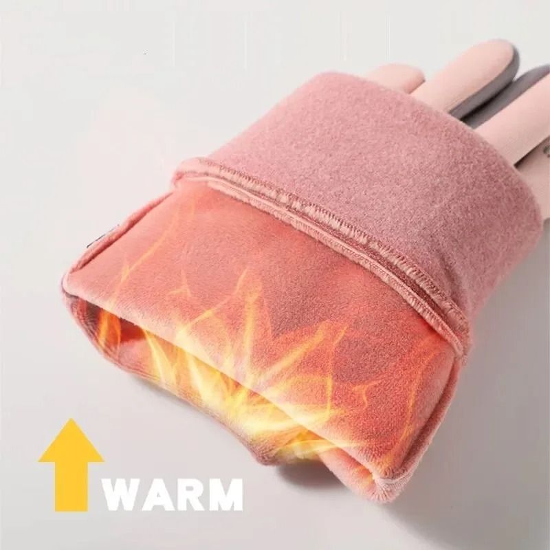 Women Autumn Winter Waterproof Anti Slip Cycling Gloves