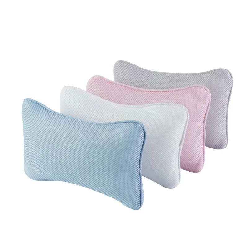 3D Mesh Bathtub Pillow Headrest Bone Shaped Bath Spa Pillow for Neck and Head Support