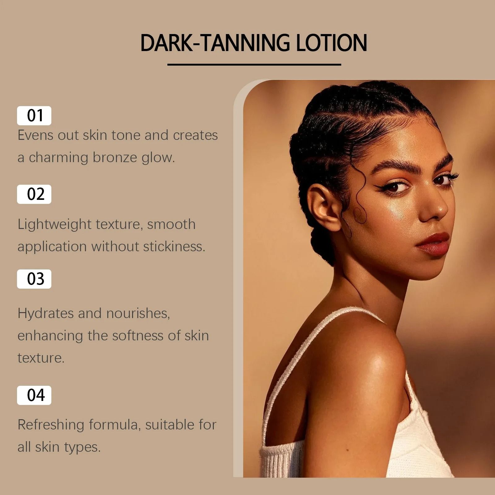 Coconut Infused Dark Tanning Booster – Sexy Golden Brown Bronzing Enhancer