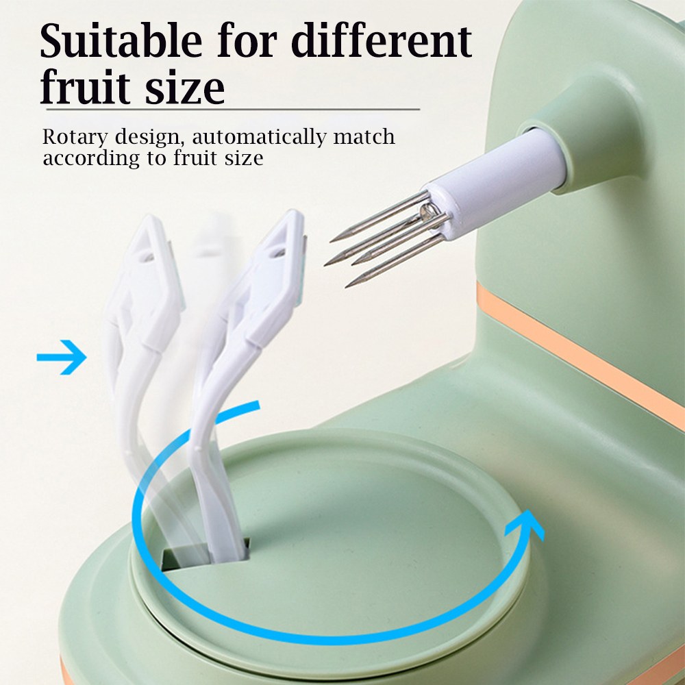 Multifunctional Kitchen Peeler, Hand-cranked Fruit Peeler, Apple Pear Slicing Tool, Fruit Divider, Spare Blades