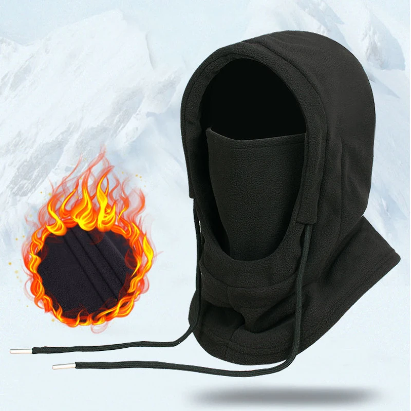 Thermal Fleece Balaclava Face Mask for Men Women Neck Warmer Windproof Hooded Cap Beanies Bandana for Winter