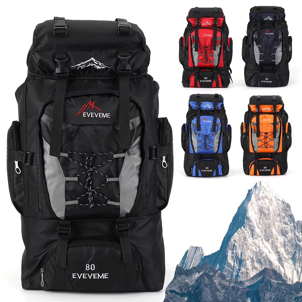 80L Outdoor Mountaineering Backpack – Heavy-Duty Hiking, Travel & Camping Backpack for Men and Women