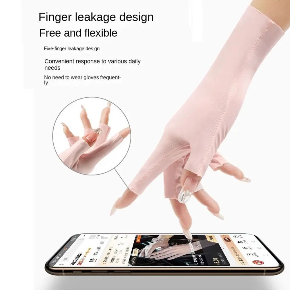 UV Protection Nail Art Gloves Open Finger Manicure Safety Gloves