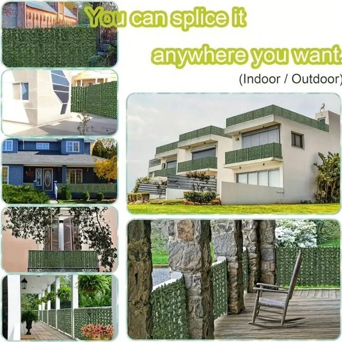 UV-Resistant Artificial Ivy Privacy Fence & Wall Screen