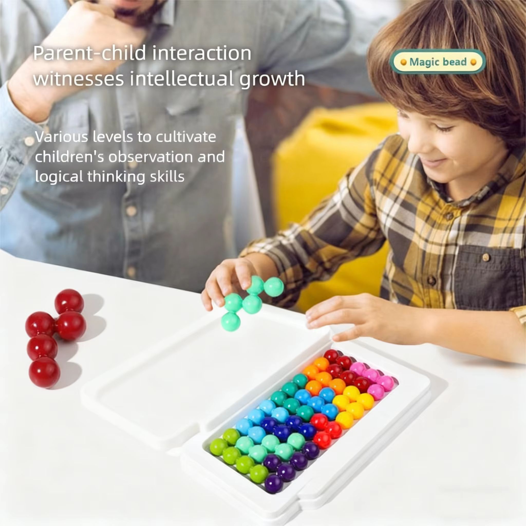 BrainBlocks 40-Challenge IQ Puzzle Game Set – 12-Piece 2D & 3D Blocks for Kids' Reasoning & Spatial Play