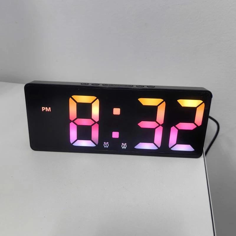 Smart Voice Control LED Digital Alarm Clock with Temperature & Night Mode