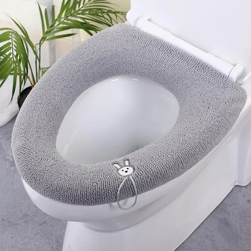 Soft Warm Toilet Seat Cover Elastic Washable Bathroom Seat Pad