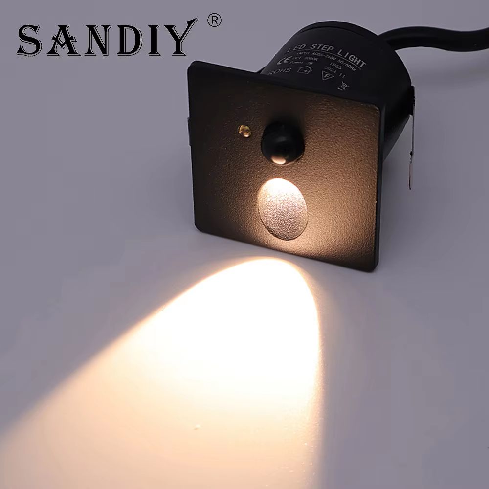 Smart Motion Sensor LED Step Light Recessed Wall Lamp 1W for Indoor & Outdoor
